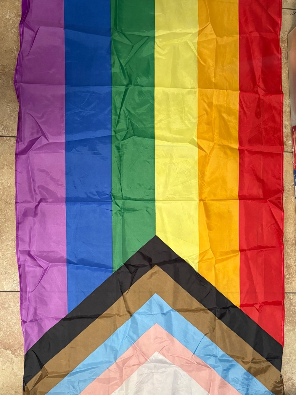 Progress Pride Flag Banner - Rainbow with Chevron Accent